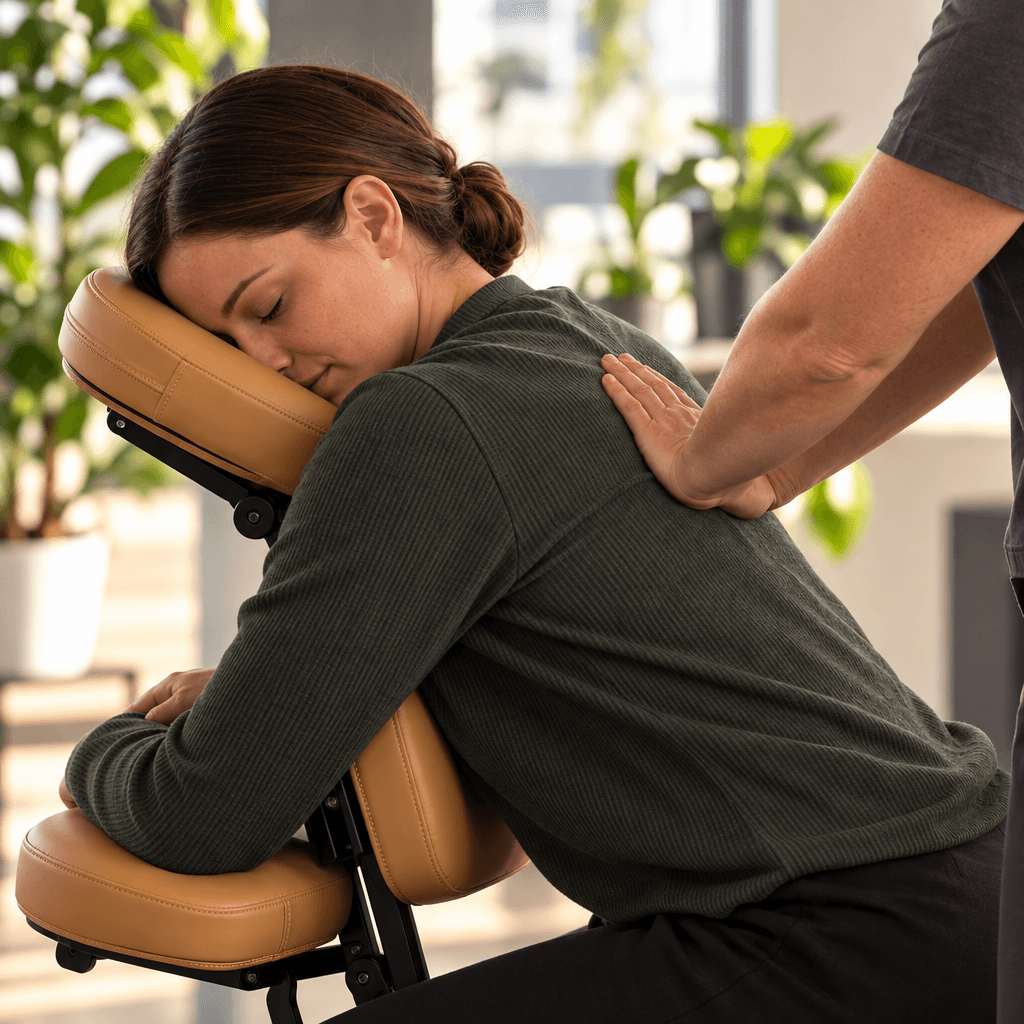 Büromassage mit gezielter Rückenbehandlung
